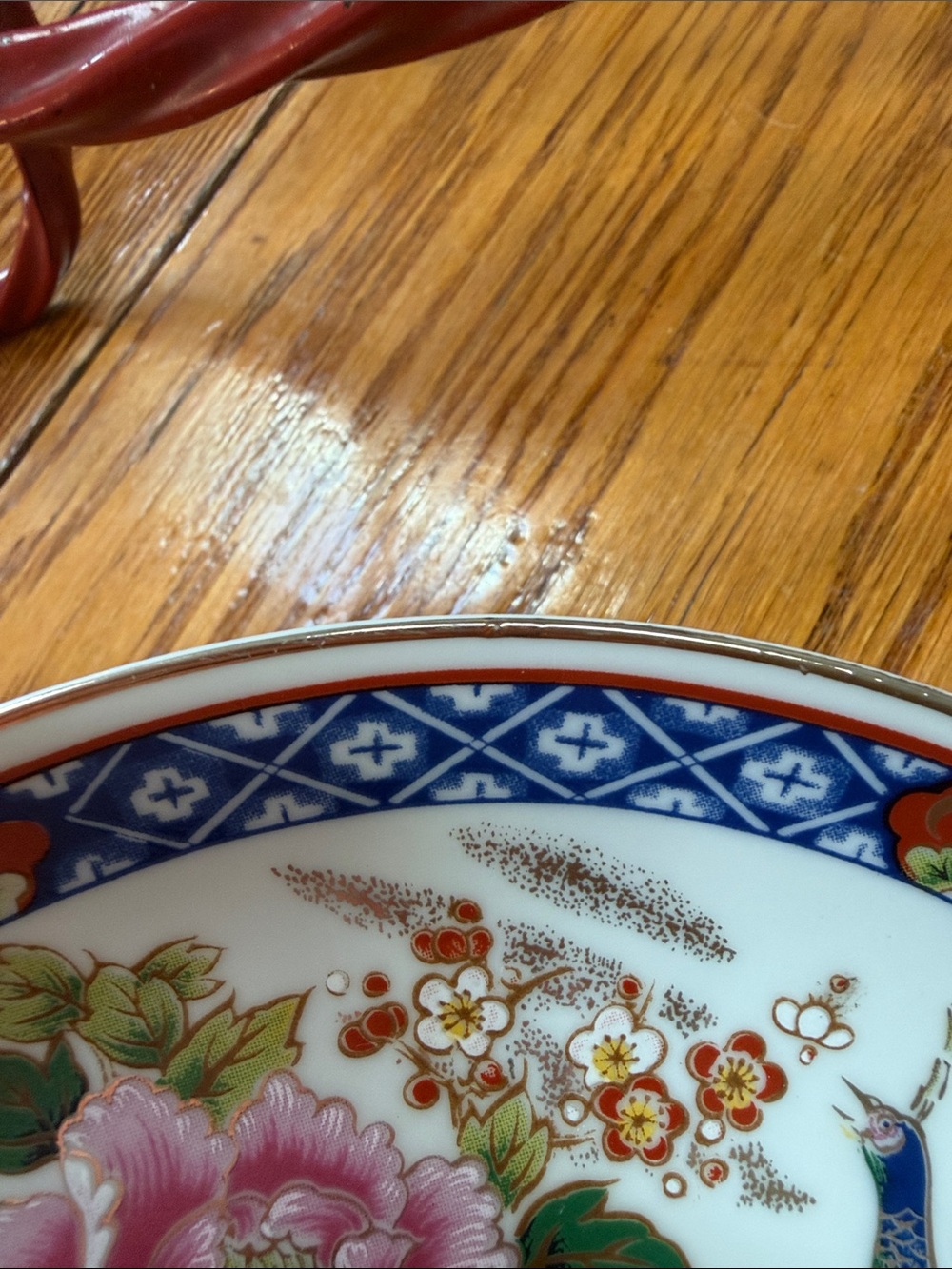 Artmark Japanese Imari style 8” decorative plate. Vintage peacock and floral. - Picture 7 of 10